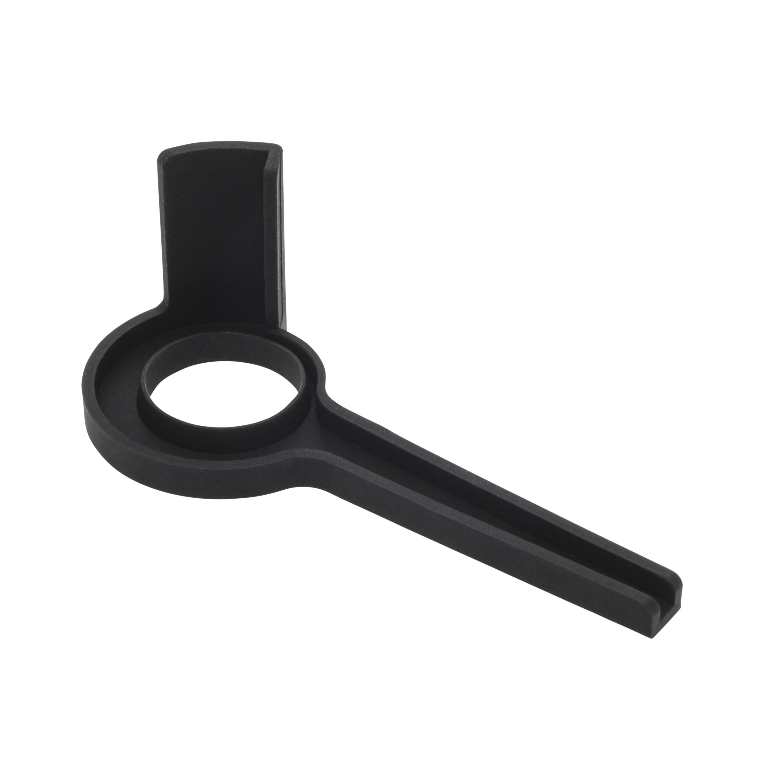 Left-hand-side spill guard in black silicone.